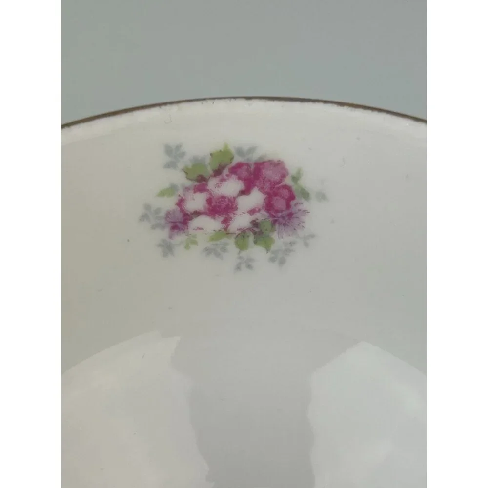Excelsior Austria Porcelain Teacup & Saucer Green Pink Floral Victorian